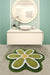 Bath Flower Yeşil 90x90cm Akrilik Banyo Halısı, Kaymaz Taban, Yıkanabilir Bonvagon