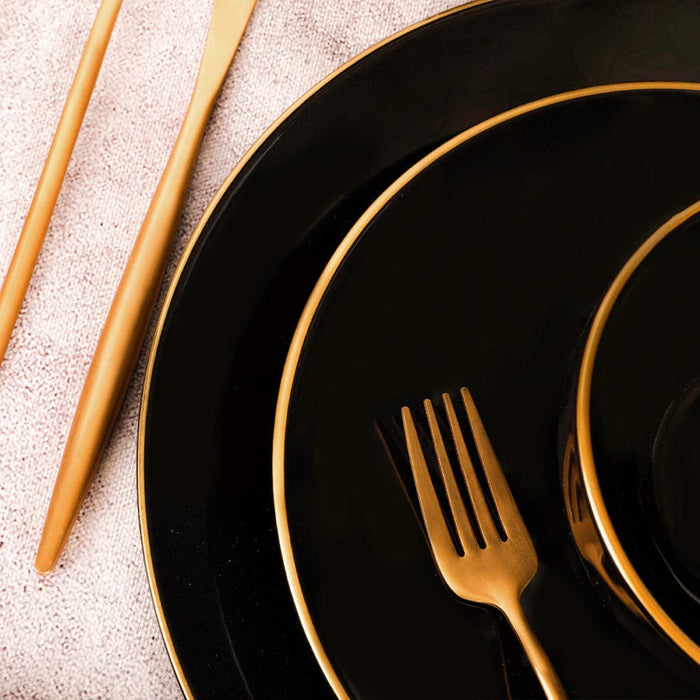 Ege Siyah Gold Yemek Takımı 30 Parça 6 Kişilik Bonvagon
