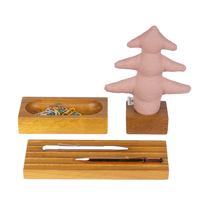 Kayigo Woody Pembe Çam  Üçlü Set-İroko Ağacı Bonvagon