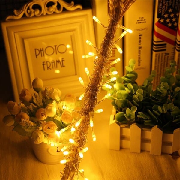 10 Metre 100 Ledli 8 Fonksiyonlu Dekoratif Lambader Sarı Lamba Bonvagon