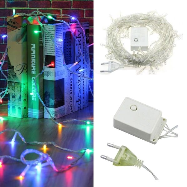 10 Metre 100 Ledli 8 Fonksiyonlu Karışık Renkli RGB Led Lamba Bonvagon