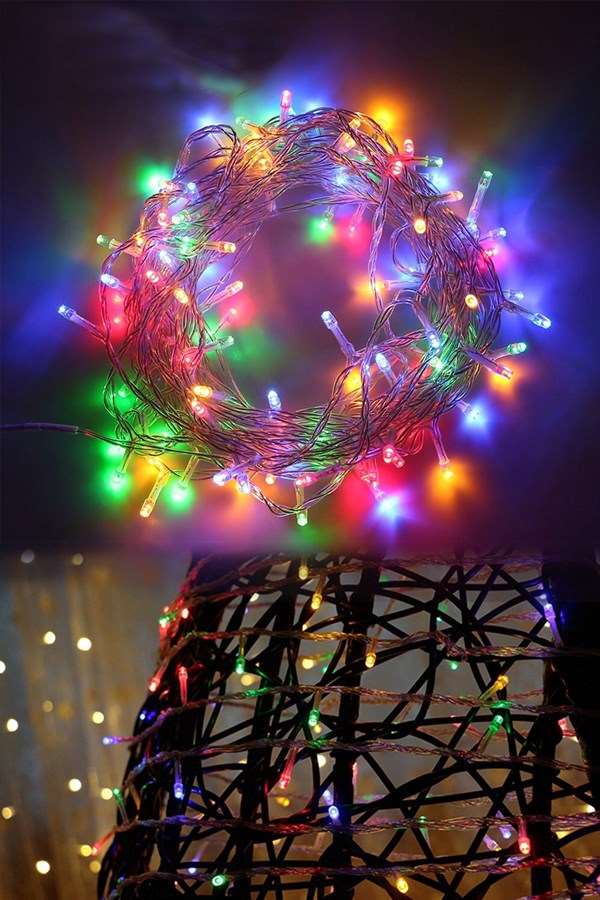 10 Metre 100 Ledli 8 Fonksiyonlu Karışık Renkli RGB Led Lamba Bonvagon