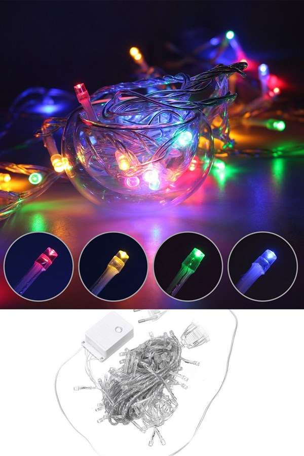 10 Metre 100 Ledli 8 Fonksiyonlu Karışık Renkli RGB Led Lamba Bonvagon