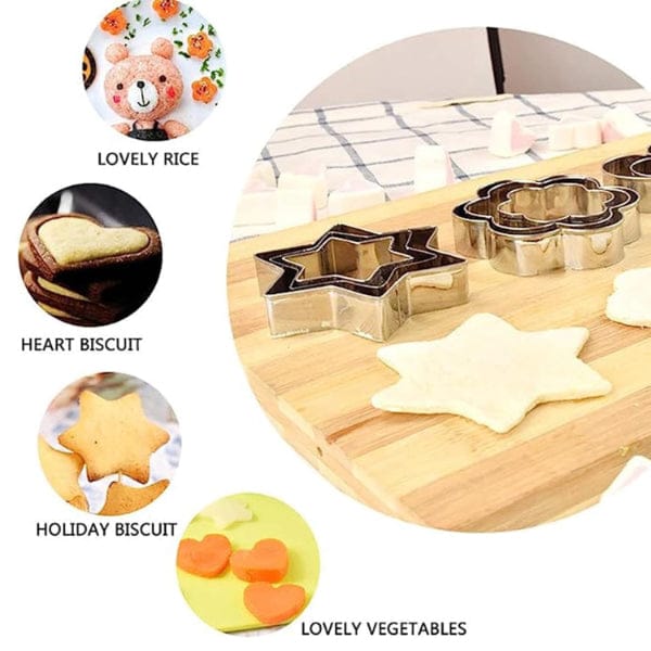 12 Adet Paslanmaz Çelik Kurabiye Kalıbı Seti Bonvagon