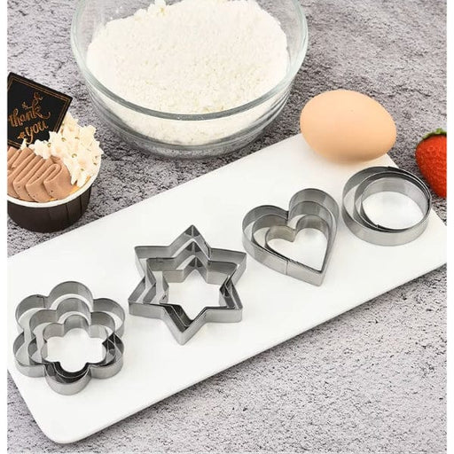 12 Adet Paslanmaz Çelik Kurabiye Kalıbı Seti Bonvagon