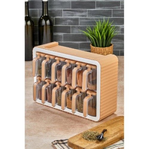 12'li Standlı Kaşıklı Baharatlık Seti Bonvagon