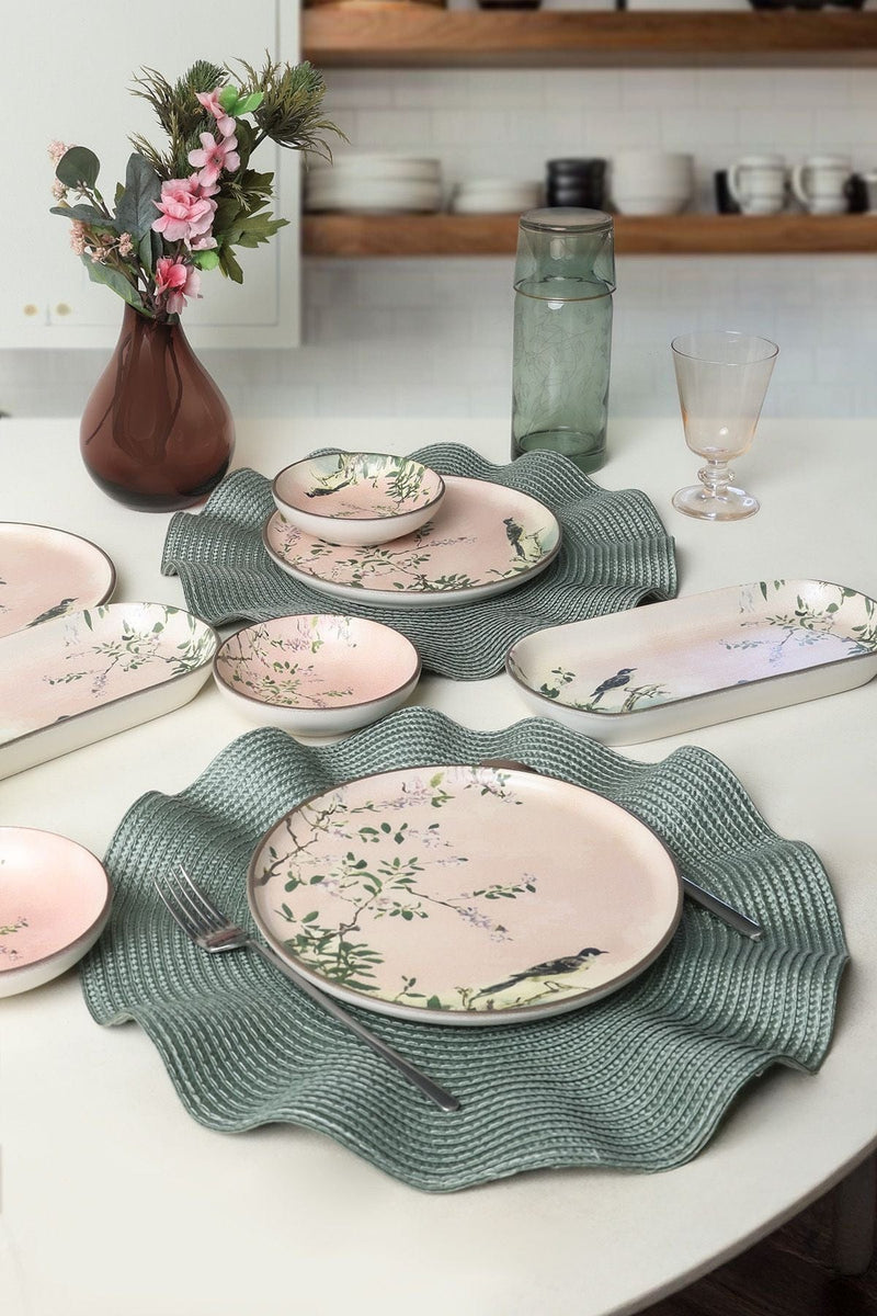 12 Parça Kahvaltı Takımı - Pink Woods 6 Kişilik Bonvagon