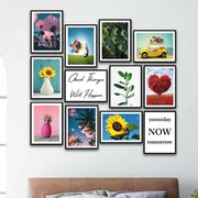 12 Parça Modern Tarzda Sanatsal Mdf Ahşap Tablo Seti Bonvagon