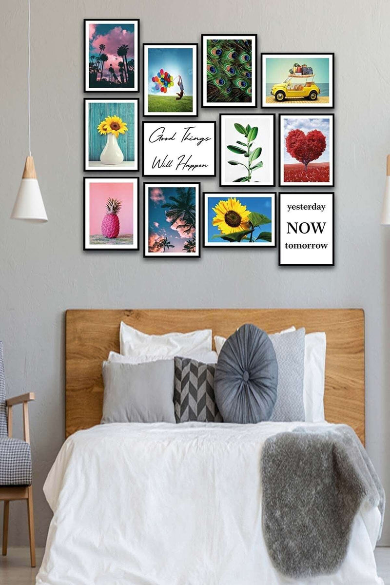 12 Parça Modern Tarzda Sanatsal Mdf Ahşap Tablo Seti Bonvagon