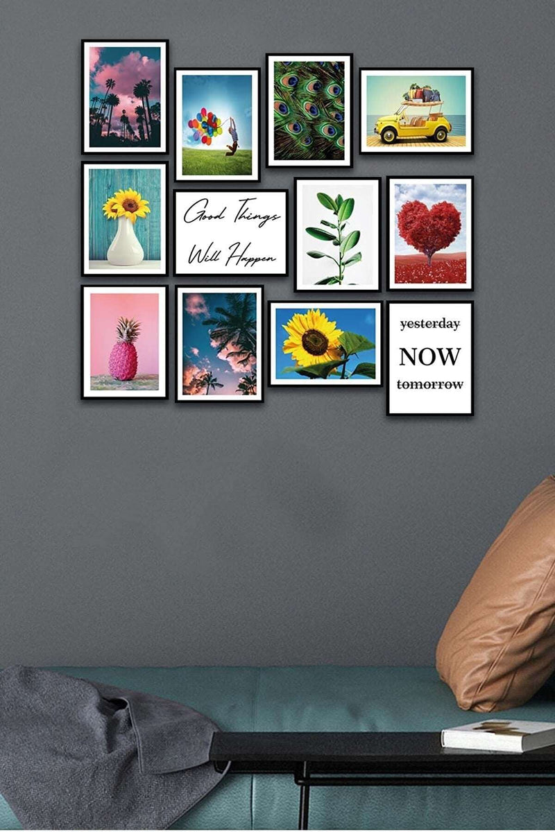 12 Parça Modern Tarzda Sanatsal Mdf Ahşap Tablo Seti Bonvagon