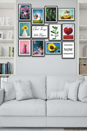 12 Parça Modern Tarzda Sanatsal Mdf Ahşap Tablo Seti Bonvagon