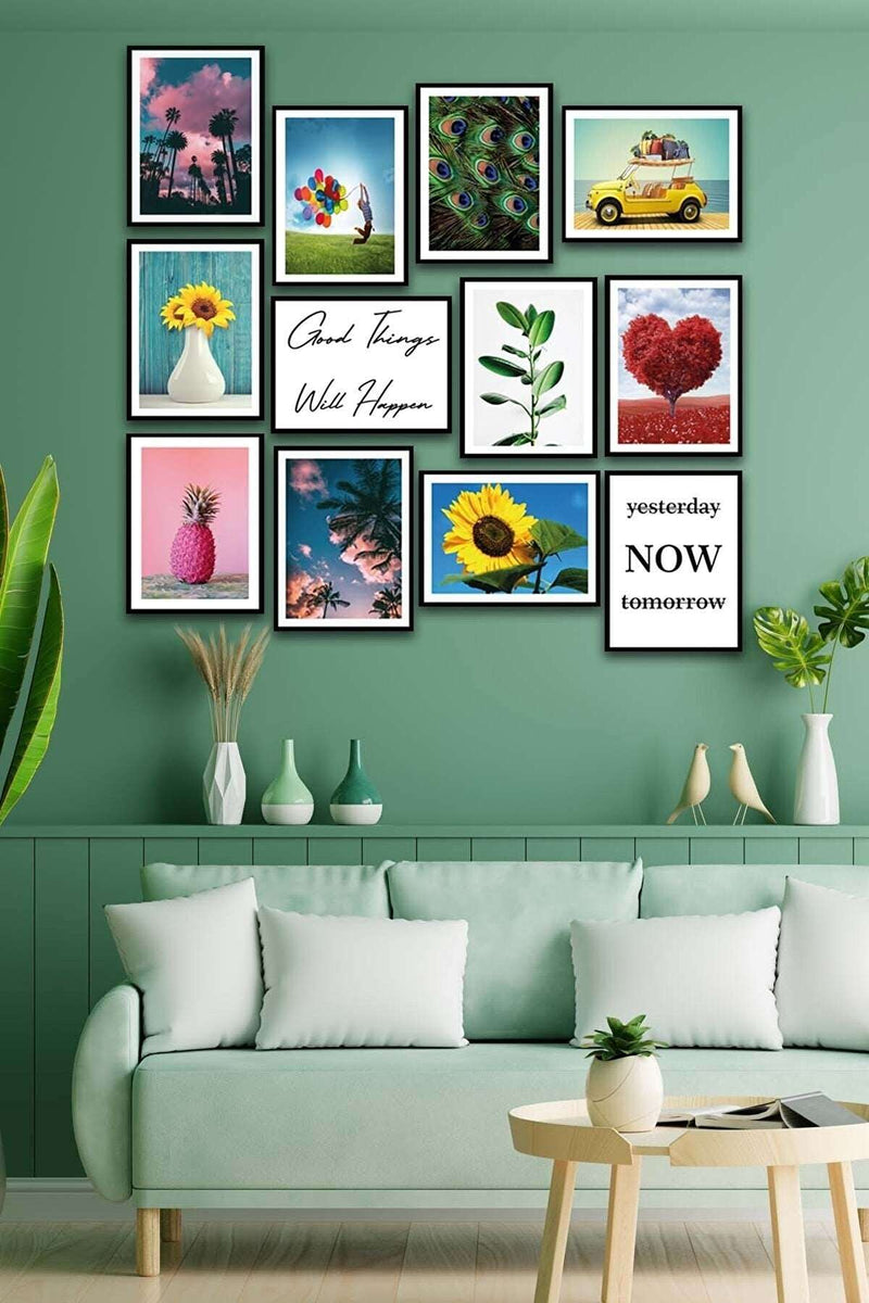 12 Parça Modern Tarzda Sanatsal Mdf Ahşap Tablo Seti Bonvagon