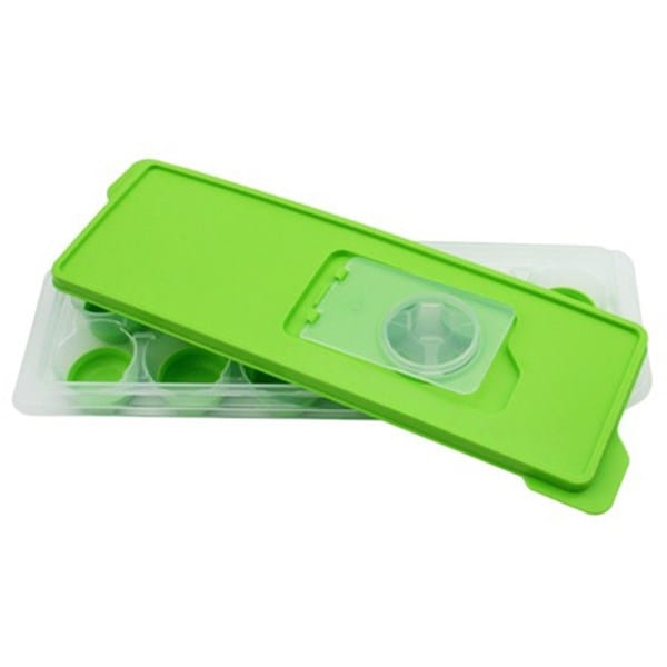 12li Kapaklı Yapışmaz Silikon Tabanlı Plastik Küp Buz Kalıbı Bonvagon