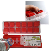 12li Kapaklı Yapışmaz Silikon Tabanlı Plastik Küp Buz Kalıbı Bonvagon