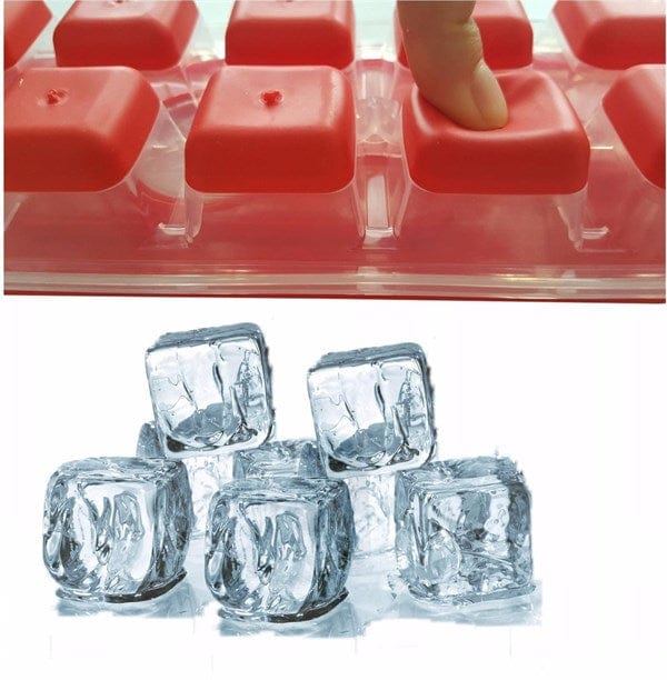 12li Kapaklı Yapışmaz Silikon Tabanlı Plastik Küp Buz Kalıbı Bonvagon