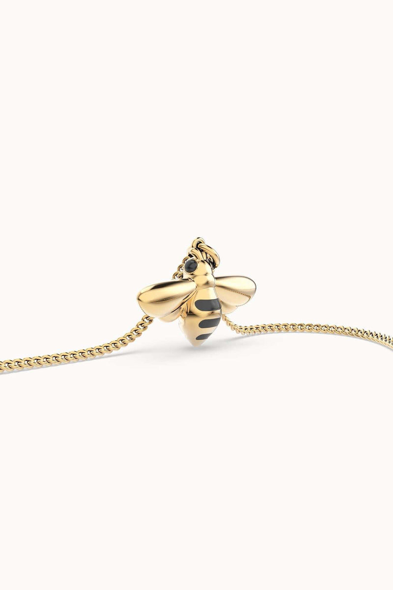 18 Ayar Altın Kaplama Arı Kolye 36-43cm Bonvagon