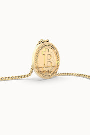 18 Ayar Altın Kaplama Bitcoin Ayarlanabilir Kolye 36-43cm