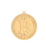 18 Ayar Altın Kaplama Bitcoin Ayarlanabilir Kolye 36-43cm