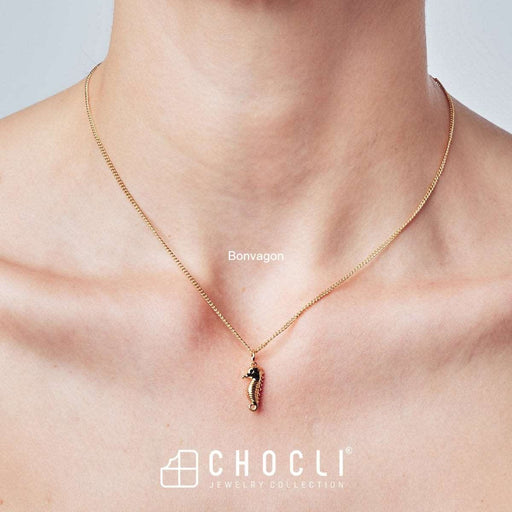 18 Ayar Altın Kaplama Denizatı Kolye 36-43cm Bonvagon