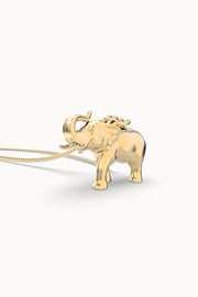 18 Ayar Altın Kaplama Fil Kolye 36-43cm Bonvagon