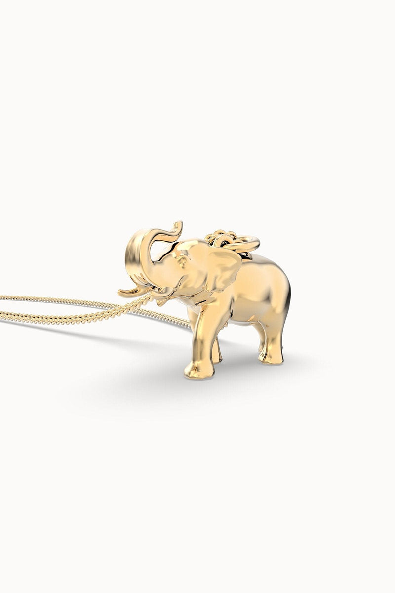 18 Ayar Altın Kaplama Fil Kolye 36-43cm Bonvagon