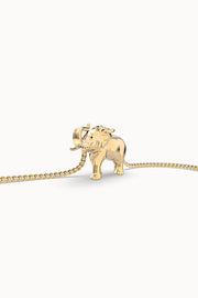 18 Ayar Altın Kaplama Fil Kolye 36-43cm Bonvagon