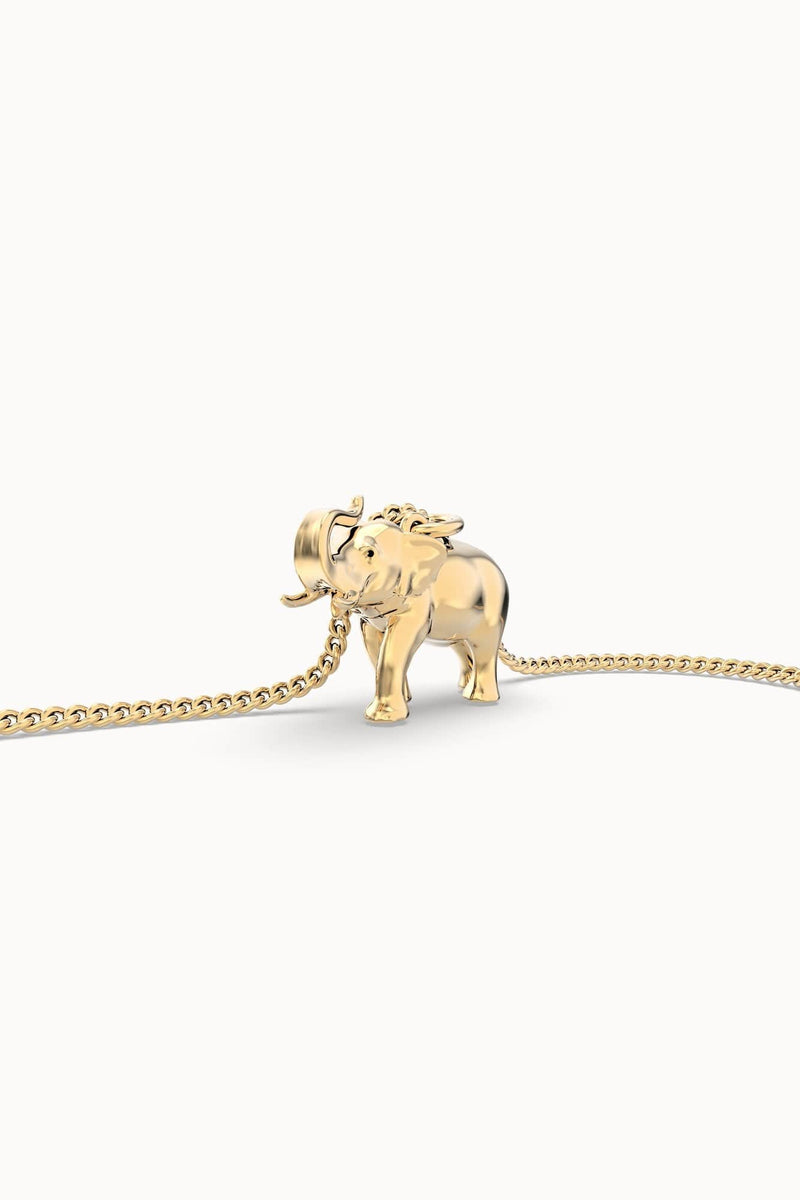 18 Ayar Altın Kaplama Fil Kolye 36-43cm Bonvagon