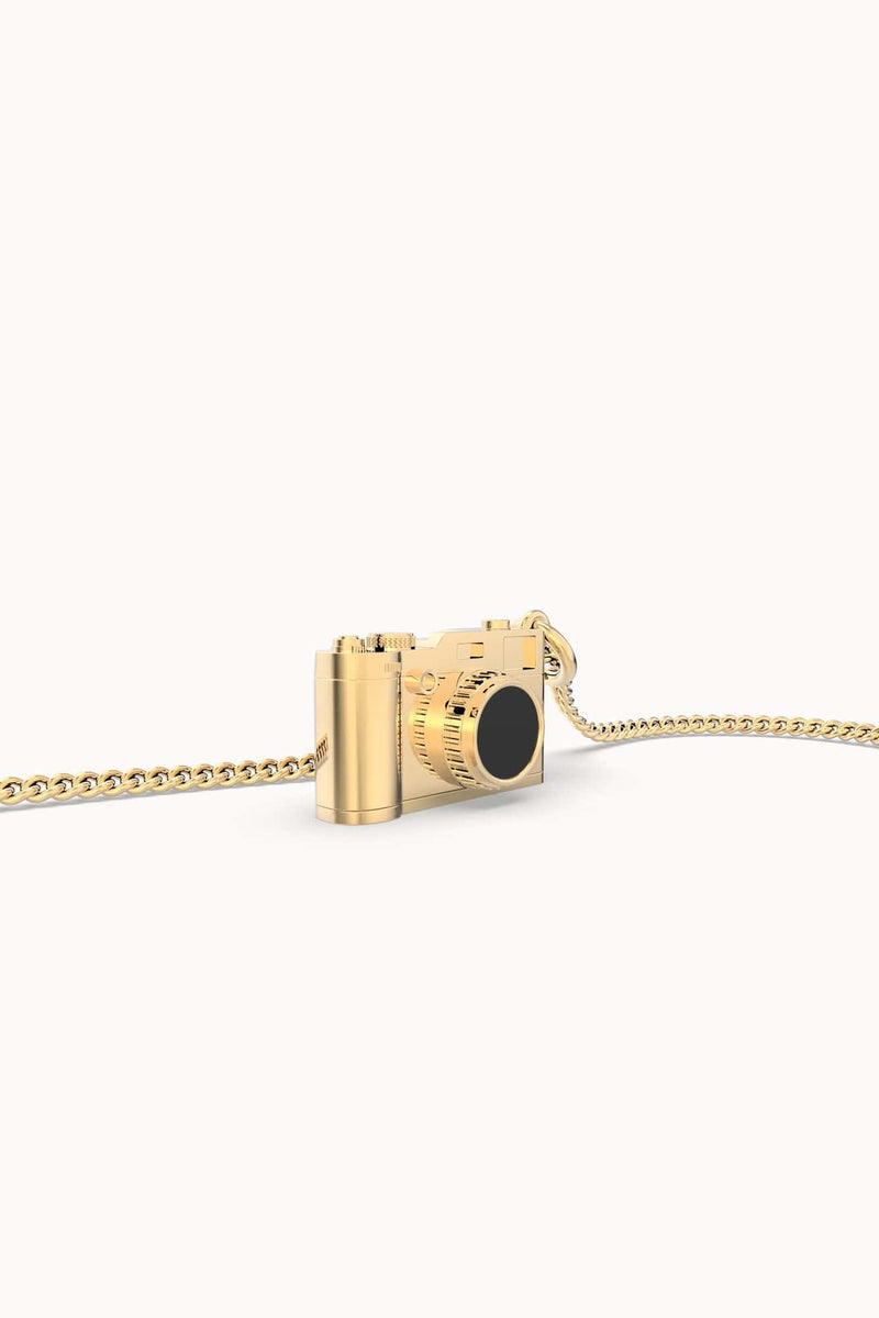 18 Ayar Altın Kaplama Fotoğraf Makinası Kolye 36-43cm