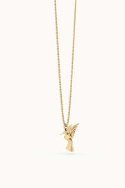 18 Ayar Altın Kaplama Humming Bird Kolye 36-43cm