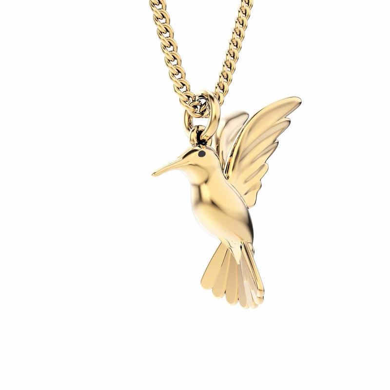 18 Ayar Altın Kaplama Humming Bird Kolye 36-43cm