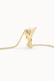 18 Ayar Altın Kaplama Humming Bird Kolye 36-43cm Bonvagon