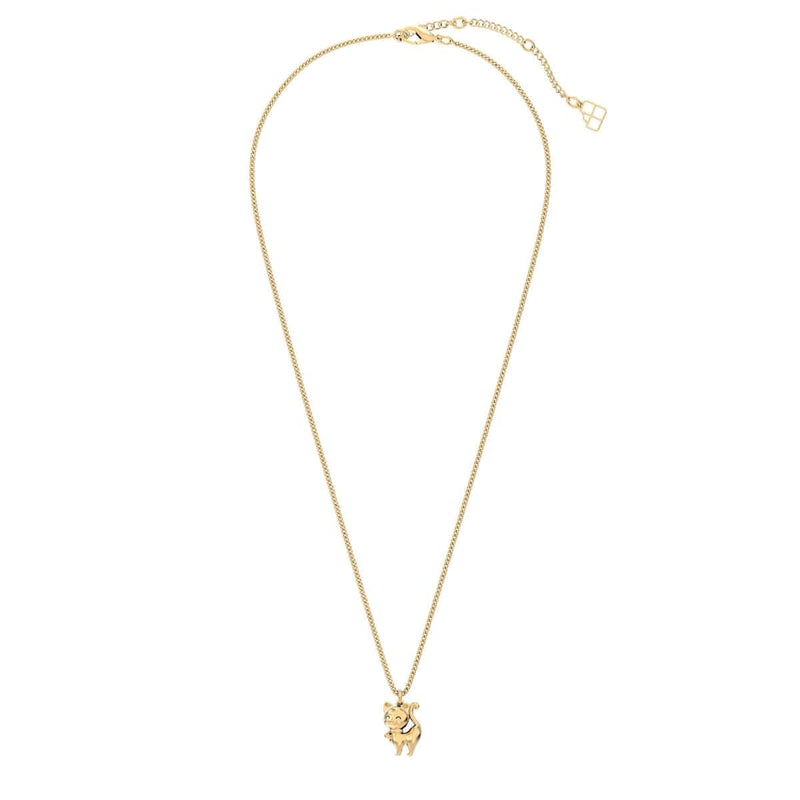 18 Ayar Altın Kaplama Kedicik Kolye 36-43cm Bonvagon