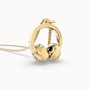 18 Ayar Altın Kaplama Kulaklık Kolye 36-43cm Bonvagon