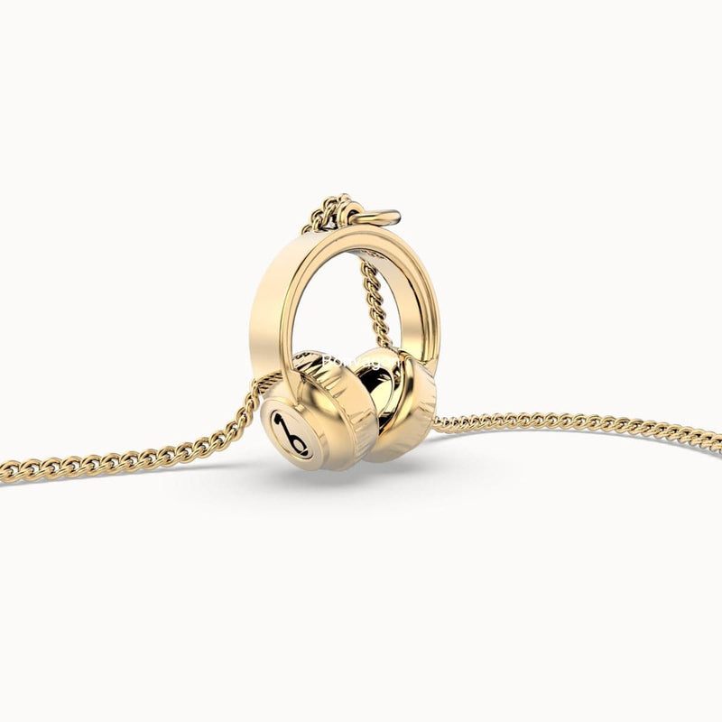 18 Ayar Altın Kaplama Kulaklık Kolye 36-43cm Bonvagon