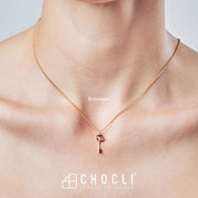 18 Ayar Altın Kaplama Love Key Kolye 36-43cm Bonvagon