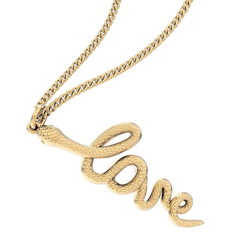 18 Ayar Altın Kaplama Love Snake Aşk Yılan Kolye 36-43cm Bonvagon