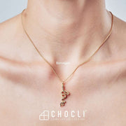 18 Ayar Altın Kaplama Love Snake Aşk Yılan Kolye 36-43cm Bonvagon