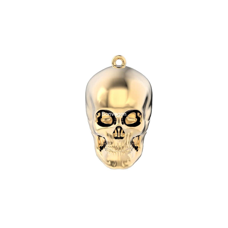 18 Ayar Altın Kaplama Skull Kolye 36-43cm
