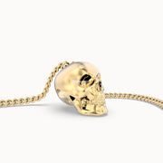 18 Ayar Altın Kaplama Skull Kolye 36-43cm Bonvagon