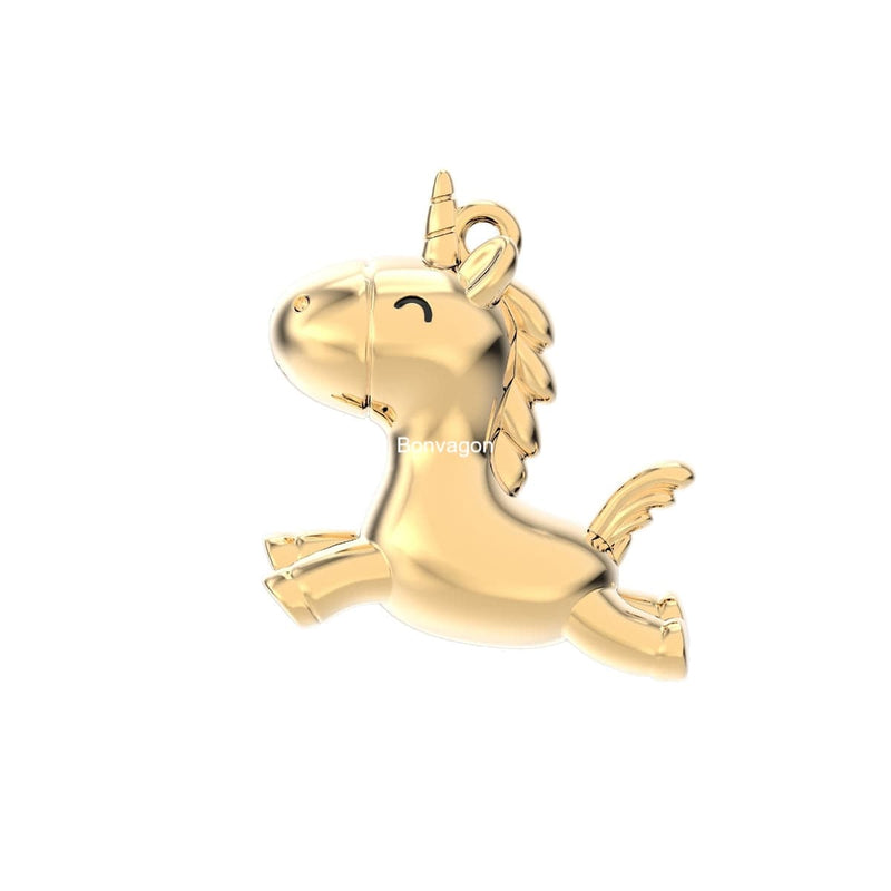 18 Ayar Altın Kaplama Uçan Unicorn Kolye 36-43cm Bonvagon