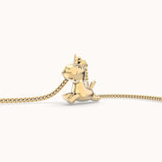 18 Ayar Altın Kaplama Uçan Unicorn Kolye 36-43cm Bonvagon