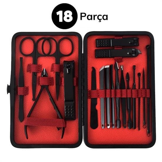 18 Parça Çanta Tipi Manikür Pedikür Tırnak Bakım Seti Bonvagon