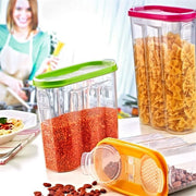 2 Kapaklı Ölçekli Erzak Kuru Gıda Saklama Kutusu Kabı - 1,7 Litre Bonvagon