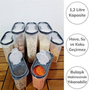 2 Kapaklı Ölçekli Erzak Saklama Kabı - 1,2 Litre Bonvagon