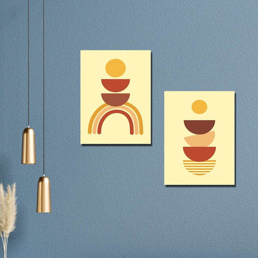 2 Parça Bohem Tarzı Ahşap Tablo Seti Bonvagon