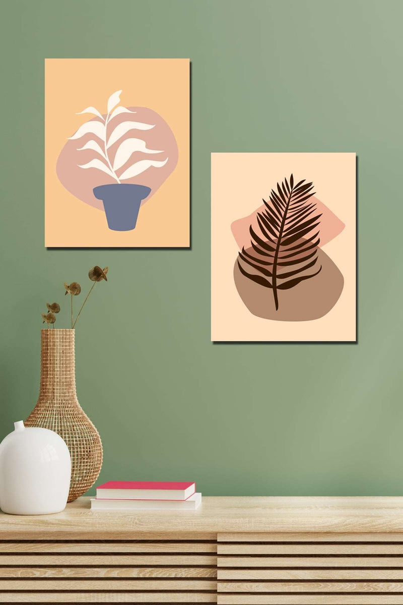 2 Parça Bohem Tarzı Sanatsal Ahşap Tablo Seti Bonvagon