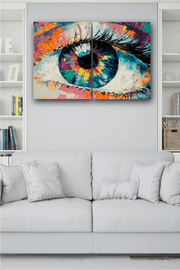 2 Parça Yağlı Boya Tarzında Dijital Baskı Ahşap Tablo Seti Bonvagon