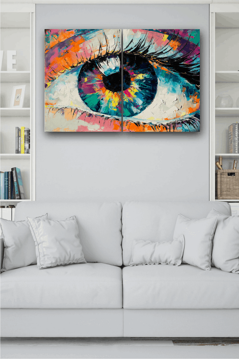 2 Parça Yağlı Boya Tarzında Dijital Baskı Ahşap Tablo Seti Bonvagon