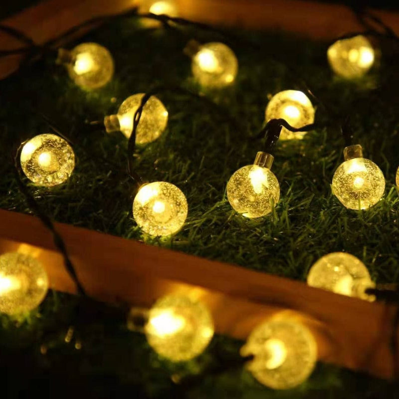 20 Ledli Ampul Solar Güneş Enerjlli Zincir Aydınlatma LED Lamba 5m 7 Mod 20W Bonvagon