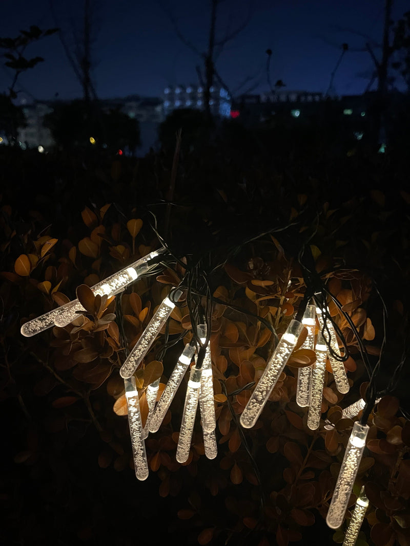 20 Ledli Tüp Şeklinde Solar Güneş Enerjlli Zincir Aydınlatma LED Lamba 5m 7 Mod 20W Bonvagon